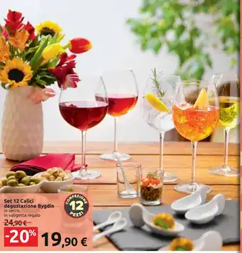 Carrefour Set 12 Calici degustazione Bygdin in vetro, in valigetta regalo offerta