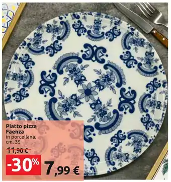 Carrefour Piatto pizza Faenza in porcellana, 35 cm. offerta