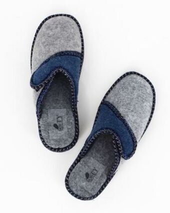 Softy - pantofola made in italy grigia e blu con dettagli argento glitter e strappo, numerata 36/41