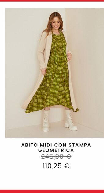 Manila Grace Abito midi con stampa geometrica offerta