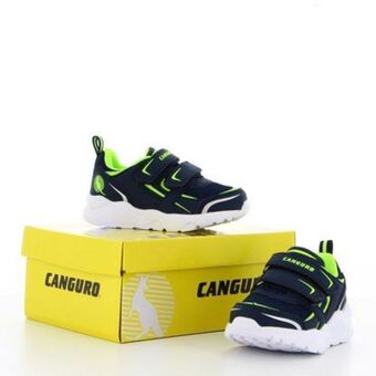 Canguro - sneakers blu con strappi e dettagli fluo