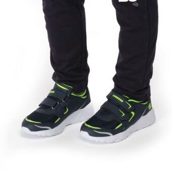 Canguro - sneakers blu con strappi e dettagli fluo
