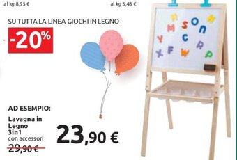 Carrefour Lavagna in Legno 3in1 con accessori offerta