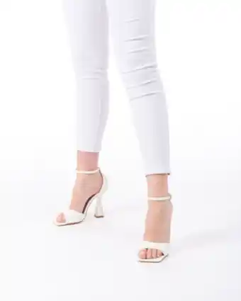 Globo Moda Miss globo - sandali bianchi con punta quadrata e tacco con dettagli oro, tacco 10 cm offerta