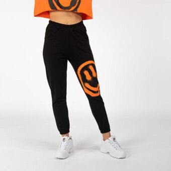 Globo Moda My jewels - donna pantalone tuta joggers nero con smile offerta