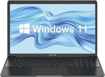 Sgin 15.6" pc portatile windows 11, 8gb ram 256gb ssd rom notebook (tf 512 gb), celeron n4020c, up to 2.8ghz, hd ips, 2 x ...