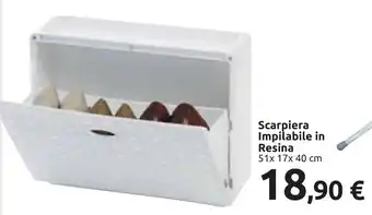 Carrefour Scarpiera Impilabile in Resina 51x17x40 cm offerta