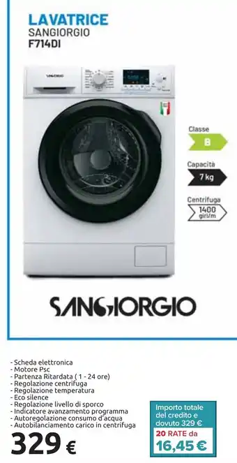 Carrefour Lavatrice Sangiorgio F714DI offerta