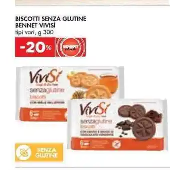 Bennet Vivisi Bennet Biscotti Senza Glutine tipi vari, 300 g offerta