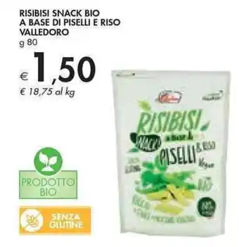 Bennet Valledoro Risibisi Snack Bio A Base Di Piselli E Riso 80 g offerta