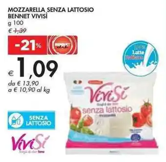 Bennet Bennet Vivisi Mozzarella Senza Lattosio 100 g offerta