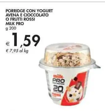 Bennet Milk Pro Porridge Con Yogurt Avena E Cioccolato O Frutti Rossi 200 g offerta