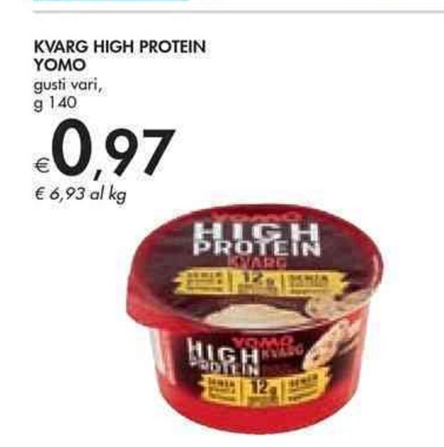 Yomo Kvarg High Protein gusti vari 140 g offerta di