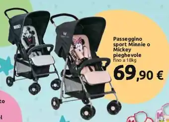 Carrefour Passeggino sport Minnie o Mickey pieghevole fino a 18kg offerta