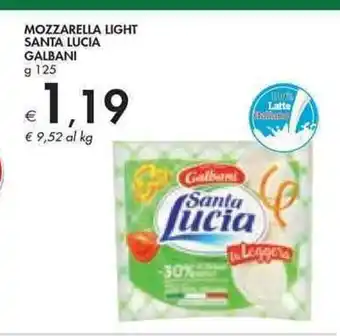 Bennet Galbani Mozzarella Light Santa Lucia 125 g offerta