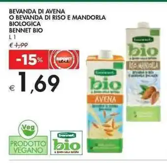 Bennet Bennet Bio Bennet Bio Bevanda Di Avena O Bevanda Di Riso E Mandorla Biologica 1 L offerta