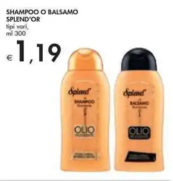 Bennet Splend'Or Shampoo o Balsamo tipi vari 300 ml offerta