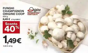 Coop Coop Funghi Champignon Origine 500 g offerta