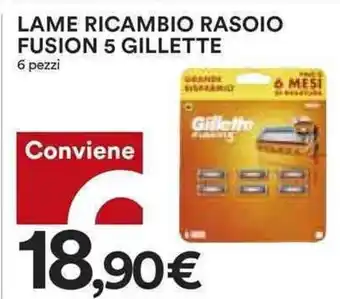 Coop Gillette Lame Ricambio Rasoio Fusion 5 6 pezzi offerta