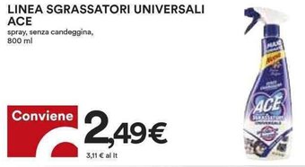Coop Ace Linea Sgrassatori Universali 800 ml offerta