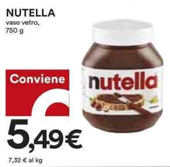 Coop Nutella vaso vetro 750 g offerta