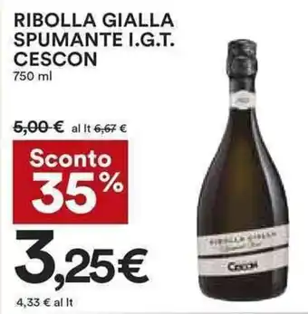 Coop Cescon Ribolla Gialla Spumante I.G.T. 750 ml offerta