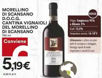 Coop Morellino di Scansano D.O.C.G. Cantina Vignaioli Del Morellino 750 ml offerta