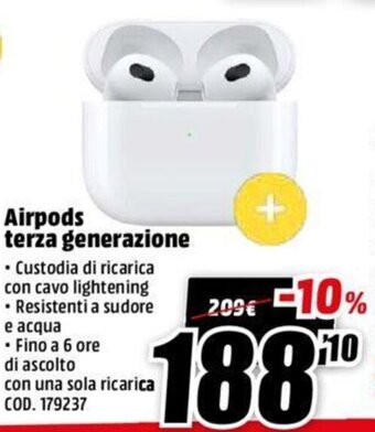 MediaWorld Airpods terza generazione offerta