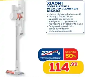 Euronics Xiaomi Scopa Elettrica Mi Vacuum Cleaner G10 BHR4307G offerta
