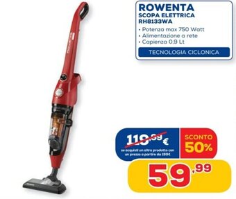 Euronics Rowenta Scopa Elettrica RH8133WA offerta