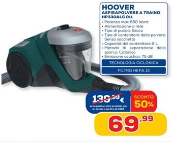 Euronics Hoover Aspirapolvere a Traino HP330ALG 011 offerta