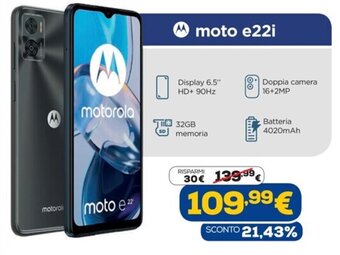 Euronics Motorola moto e22i offerta