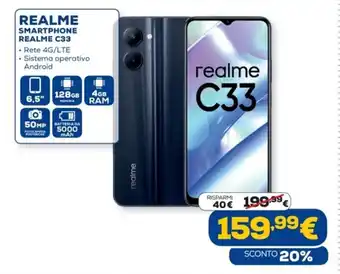 Euronics Realme Smartphone Realme C33 offerta