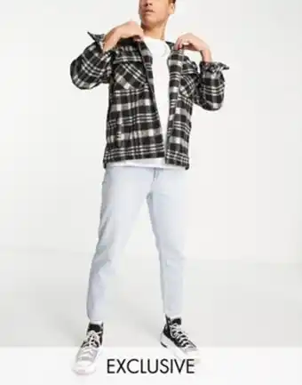 Asos New look - jeans slim rigidi lavaggio blu chiaro offerta