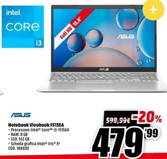MediaWorld ASUS Notebook Vivobook F515EA offerta