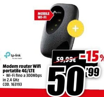 MediaWorld TP-Link Modem Router Wifi Portatile 4G/LTE offerta