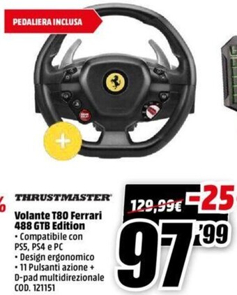 MediaWorld Thrustmaster Volante T80 Ferrari 488 GTB Edition offerta