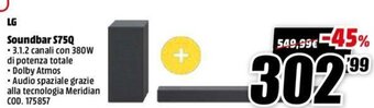 MediaWorld LG Soundbar S75Q offerta