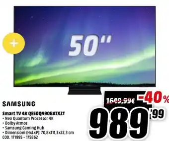 MediaWorld Samsung Smart TV 4K QE50QN90BATXZT offerta