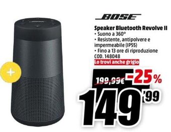 MediaWorld Bose Speaker Bluetooth Revolve II offerta