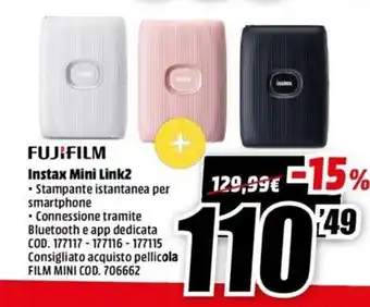 MediaWorld Fujifilm Instax Mini Link 2 offerta