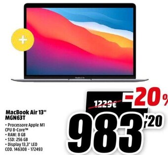 MediaWorld MacBook Air 13" MGN63T offerta