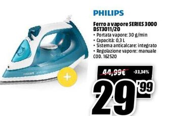 MediaWorld Philips Ferro A Vapore Series 3000 DST3011/20 offerta
