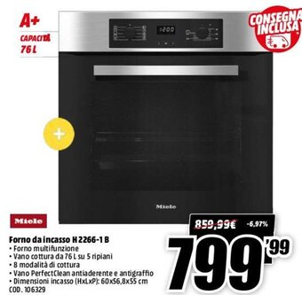 MediaWorld Miele Forno da Incasso H 2266-1 B offerta