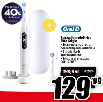 MediaWorld Oral-B Spazzolino Elettrico i06s Grigio offerta