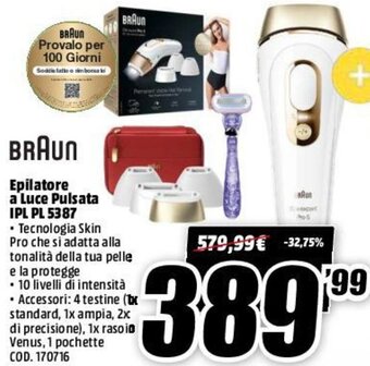 MediaWorld Braun Epilatore A Luce Pulsata IPL PL 5387 offerta