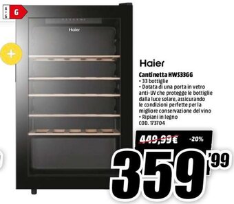 MediaWorld Haier Cantinetta HWS33GG offerta