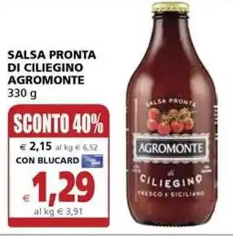 Il Gigante Agromonte Salsa pronta di ciliegino 330 g offerta