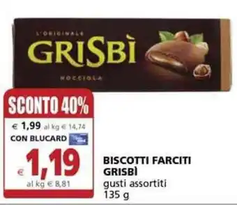 Il Gigante Grisbì Biscotti Farciti Gusti Assortiti 135 g offerta