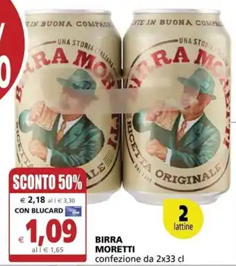Birra Moretti Confezione da 2x33 cl